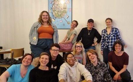 Group of people who were on the LGBTQ+ comedy course